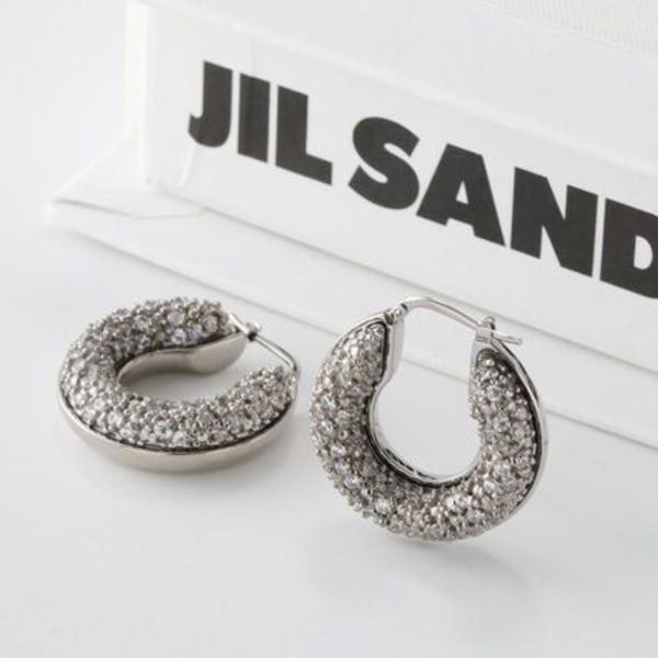 JIL SANDER ピアス J56VG0008 P5092 フープ ロゴ