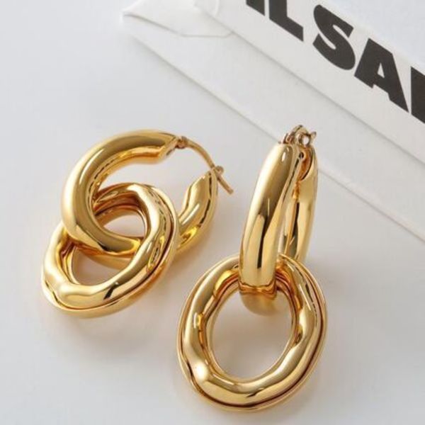 JIL SANDER ピアス J56VG0011 P4877  フープ ロゴ