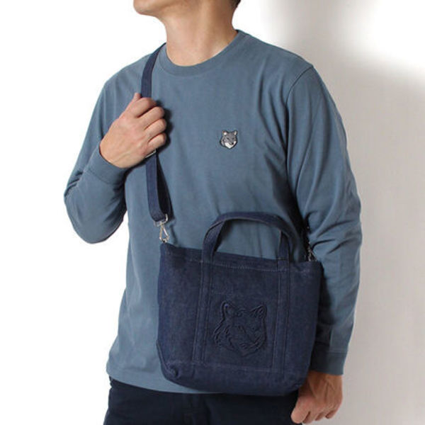 メゾン キツネ MAISON KITSUNE メンズ スモールトートバッグ