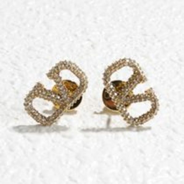 ★VALENTINO V LOGO CRYSTAL Vロゴ クリスタル メタル ピアス