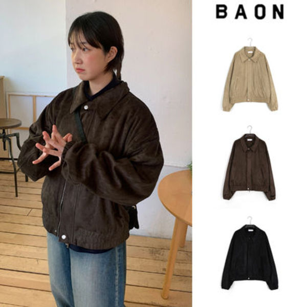 【BAON】[unisex] Rooni two-way suede over blouson