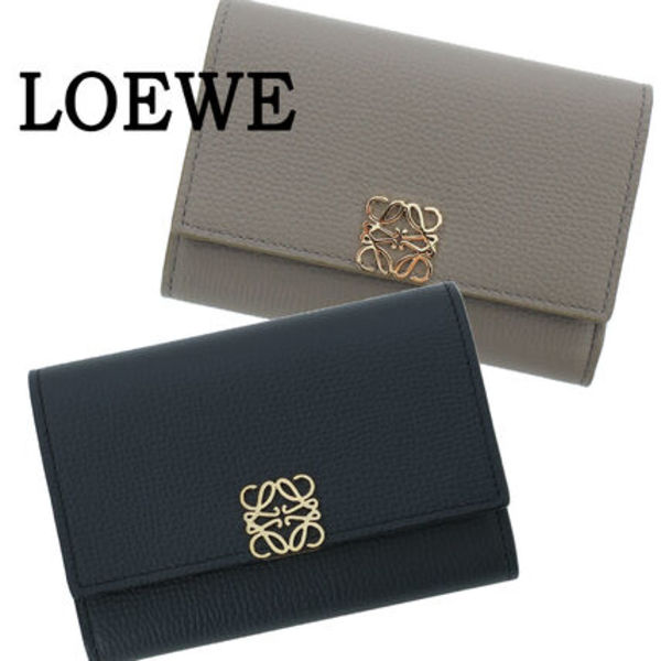 LOEWE 財布 アナグラム バーティカル ウォレット 三つ折り 本革