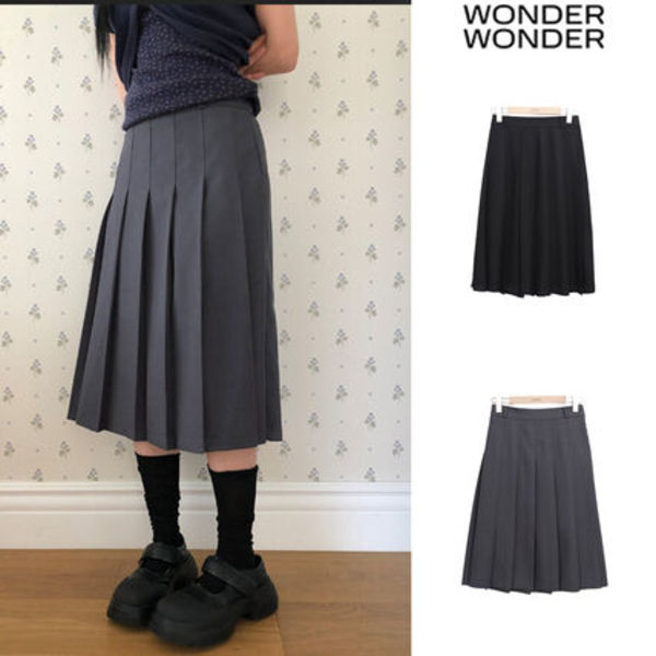 【WONDER WONDER】Nuen Pleated Midi Skirt