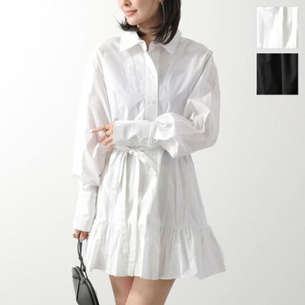 PATOU シャツワンピース RUFFLE MINI SHIRT DRESS DR1360017