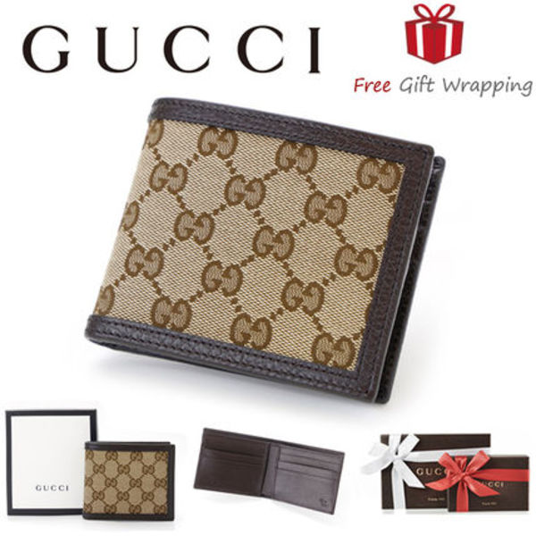 【国内発送】GUCCI 260987 GGキャンパス 二つ折財布 ギフト包装!