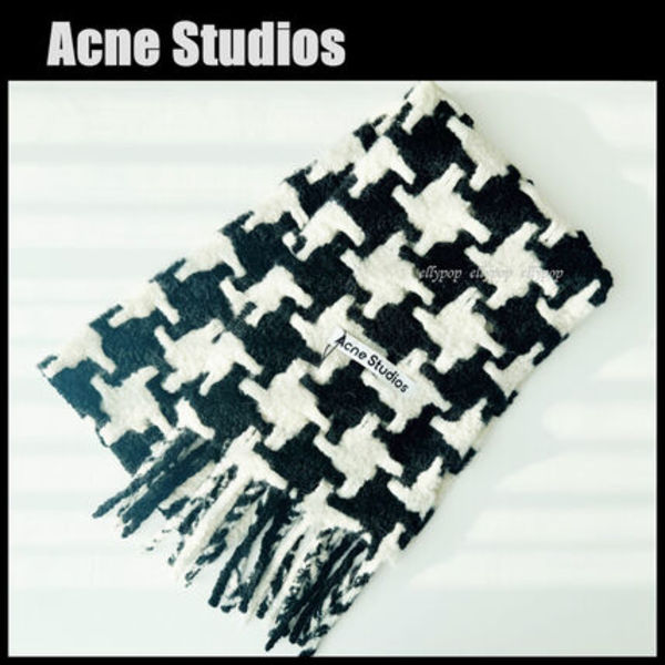 Acne Studios 千鳥格子 フリンジ付き スカーフ  マフラー