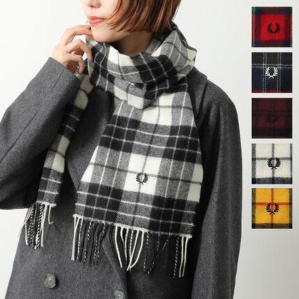 FRED PERRY マフラー C8137 ウール タータンチェック