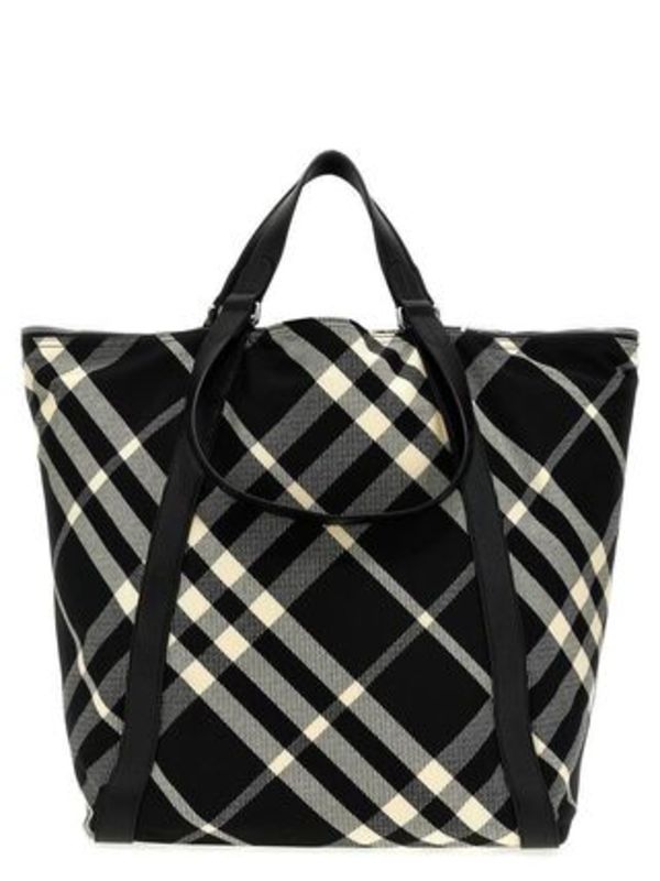 国内発 BURBERRY チェックジャカードフィールドトートバッグ