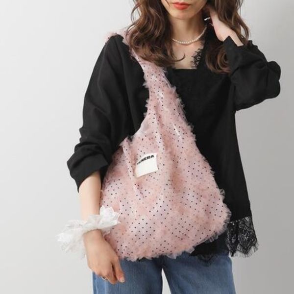 TENERA トートバッグ Polka Dot Lace Shoulder Bag ドット