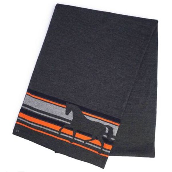 HERMES アレ ルトゥール カシミヤ シルク グレー ニットマフラー
