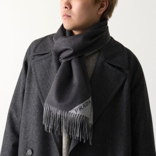 PRADA マフラー 2FS055 2COO カシミヤ リバーシブル