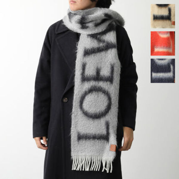 LOEWE マフラー F811257X03 モヘア ウール ロゴ アナグラム