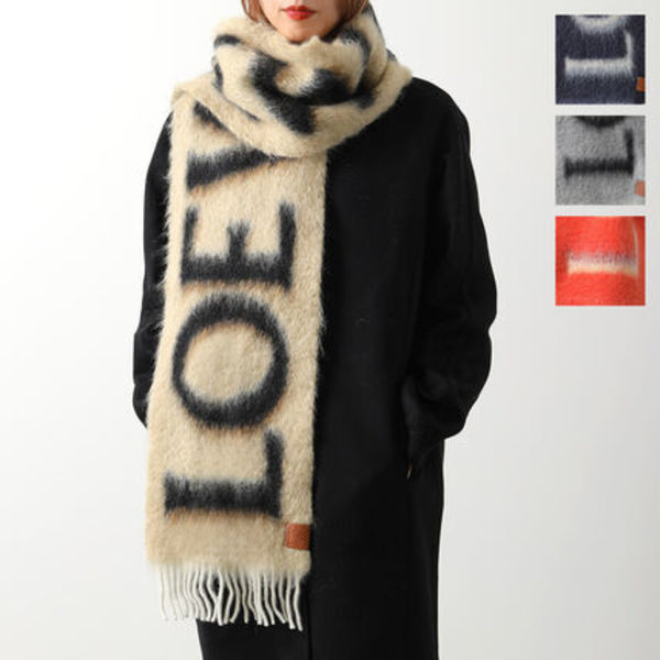 LOEWE マフラー F811257X03 モヘア ウール ロゴ アナグラム