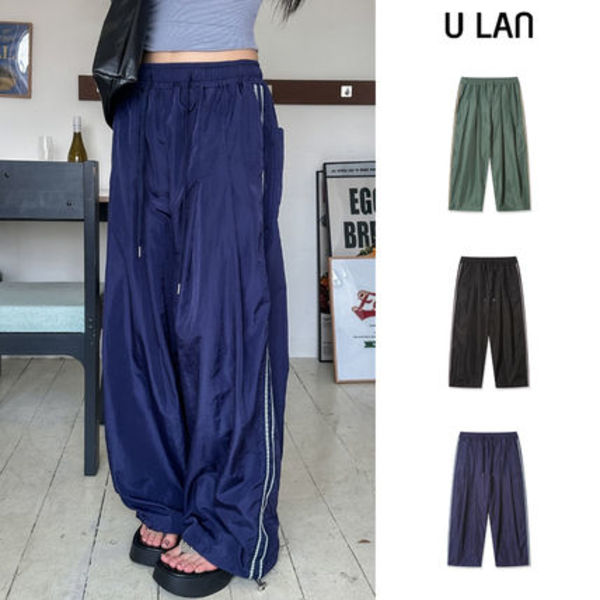 【U LAN】Ethnic Line Two Pintuck Nylon Pants