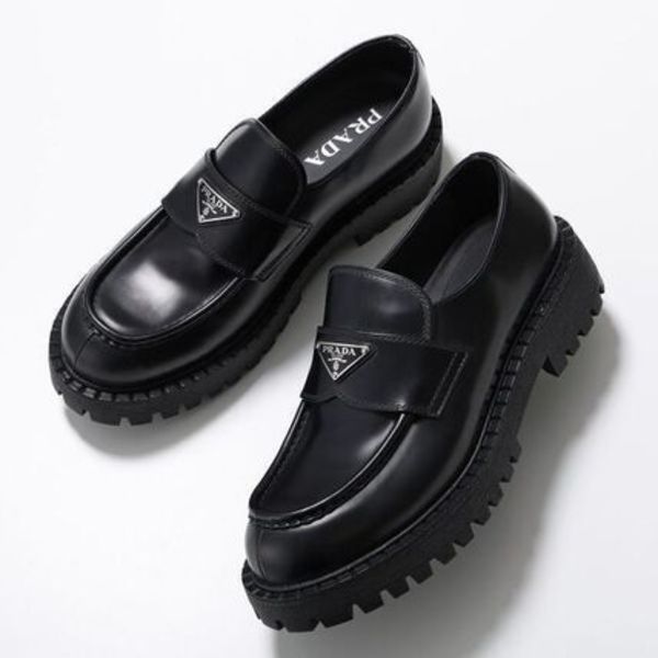 PRADA ローファー 2DE151 B4L トライアングルロゴ レザー