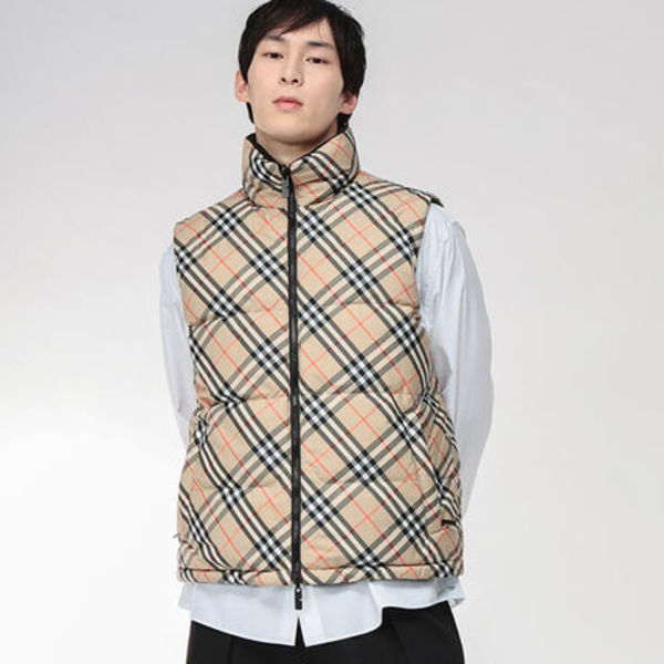 BURBERRY ダウンベスト スタンド リバーシブルチェック