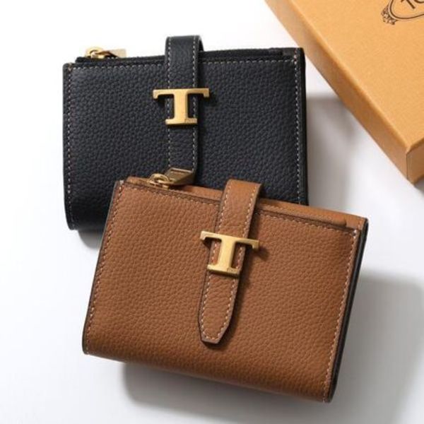 TODS 三つ折り財布 T TIMELESS Tタイムレス XAWTIMB5200WKA