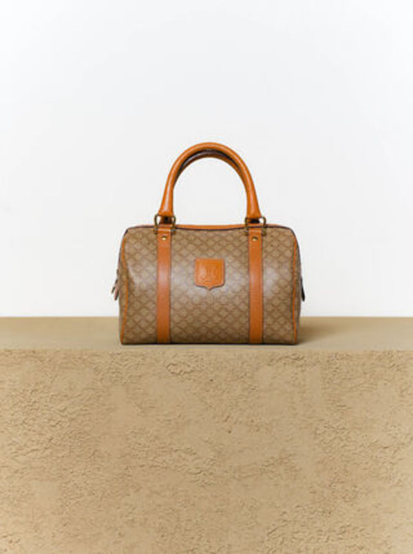 CELINE セリーヌ ベージュ マカダム柄 W26 ボストンバッグ
