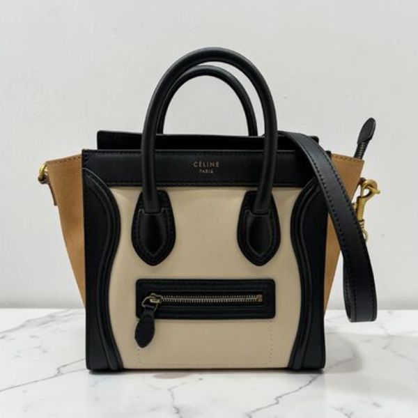 CELINE ラゲージ ナノショッパー トリコロール ハンドバッグ