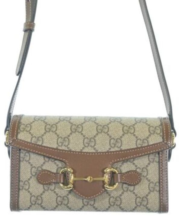 GUCCI ショルダーバッグ ベージュx茶 4500426E0087