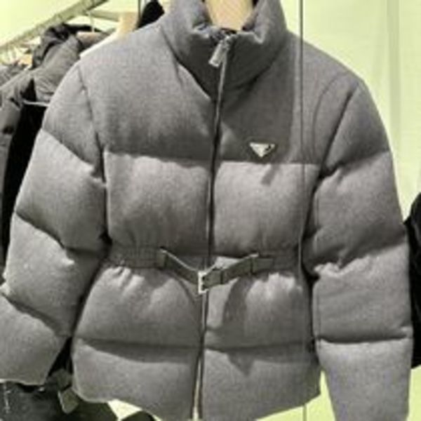 25新作 PRADA フランネル ダウンジャケット グレー レディース