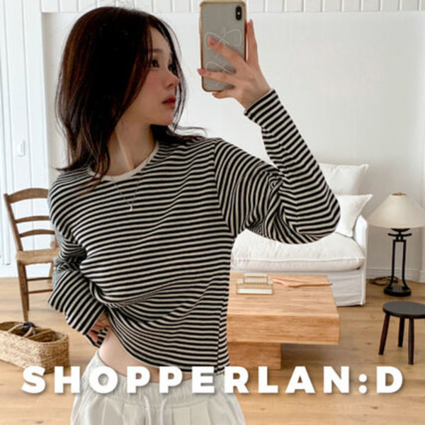 LM Border Rib Loose Round T-Shirt (3color)