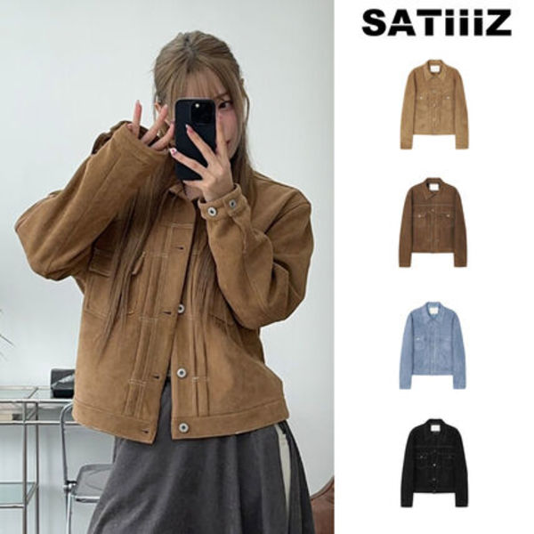 【SATIIIZ】Kien Suede Trucker Jacket