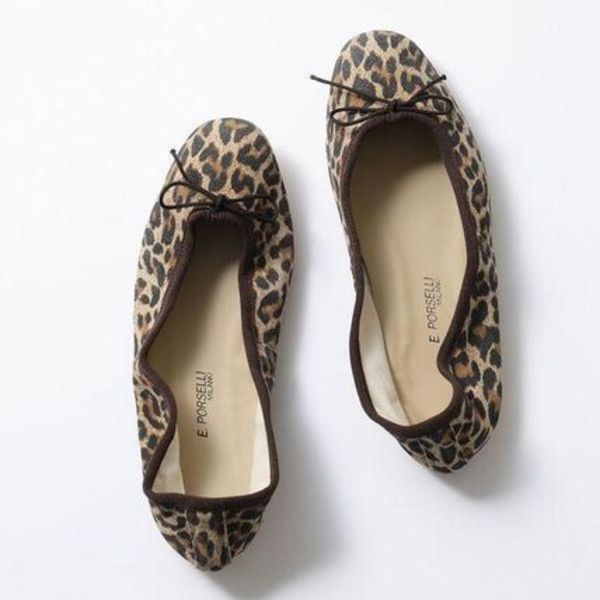 PORSELLI フラットパンプス DS バレエ CAMOSCIO スエードレザー