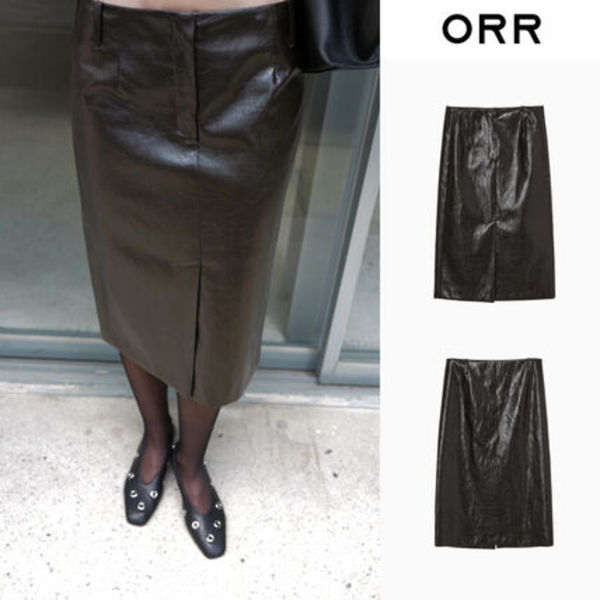 ORR 26FW Slim Leather Skirt