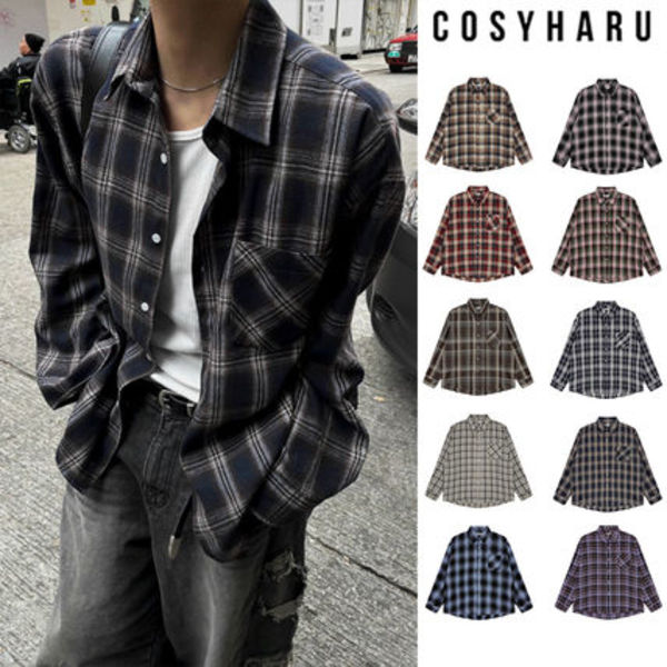 【COSYHARU】Check Dark & Light Shirt