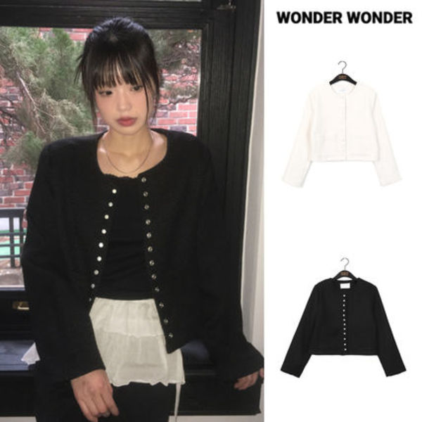 【WONDER WONDER】25SS★ [MADE] Lame snap button tweed JK