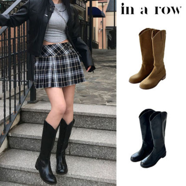 【in a row】Casual western boots