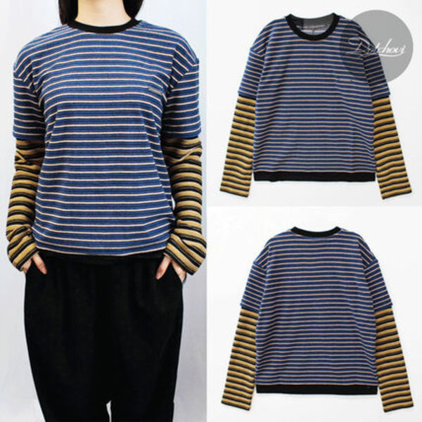 ANDERSSON BELL UNISEX STRIPE LAYERED LONG SLEEVE T HS6D1652
