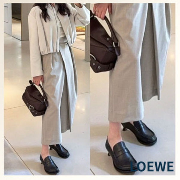 大人の上質レザーLOEWEソフトカーフスキンのカンポローファー