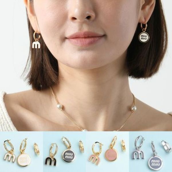 MIUMIU フープピアス 5IO102 2F6T 3点セット ロゴ