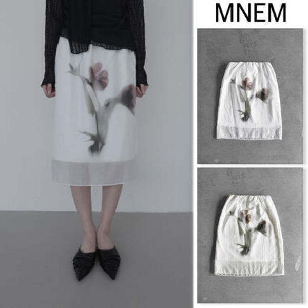 【mnem】Riel Flower Ink Midi Skirt