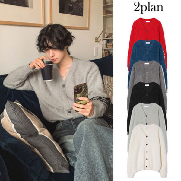 【2plan】Por Angora V-neck Cardigan
