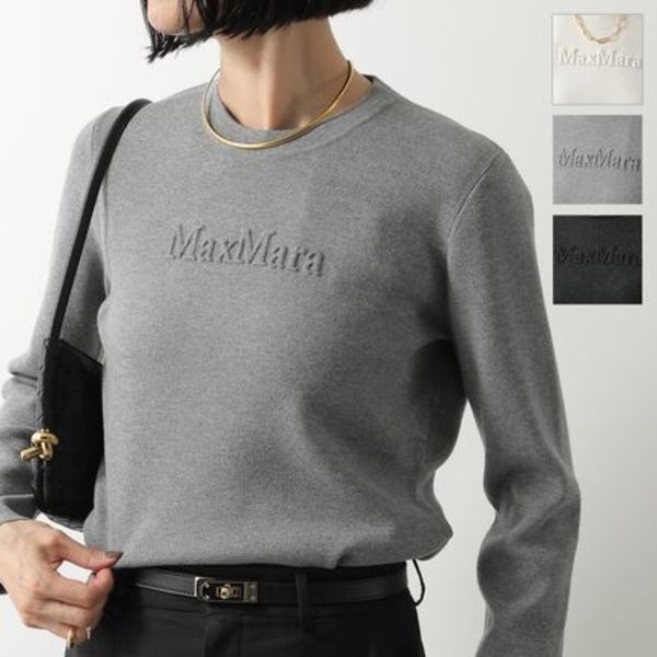 MAX MARA ニット TICINO クルーネック 凸凹ロゴ