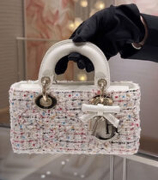 Dior《Lady D-Joy バッグ ミニ》Cannage ツイード ロゴ 直営店