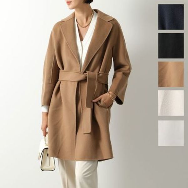 S MAX MARA ロングコート ARONA ウール ベルテッドコート