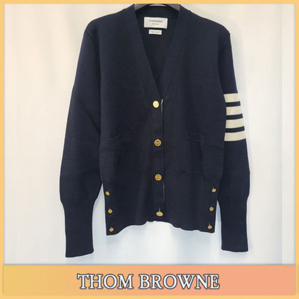 【THOM BROWNE】関税込★4-BAR ストライプ ウール カーディガン