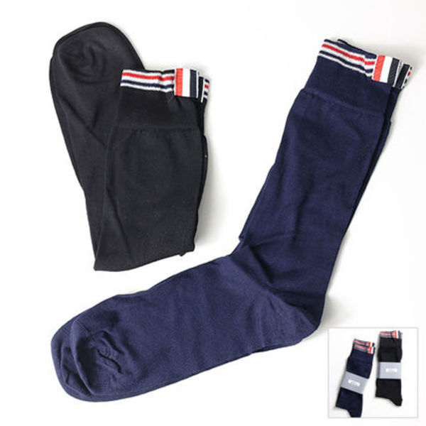 THOM BROWNE ソックス MAS166A Y3012 ストライプ ミドル丈