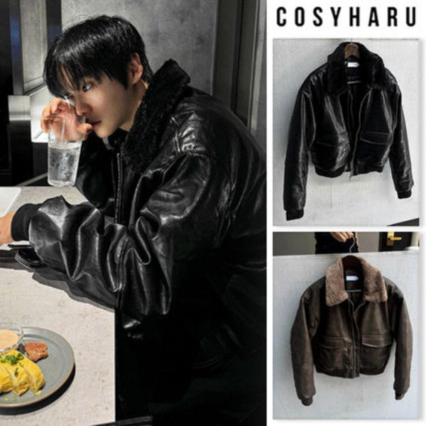 【COSYHARU】Celine Fleece Leather Mustang
