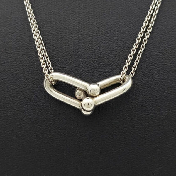 TIFFANY & CO. Silver HardWear Double Link Necklace
