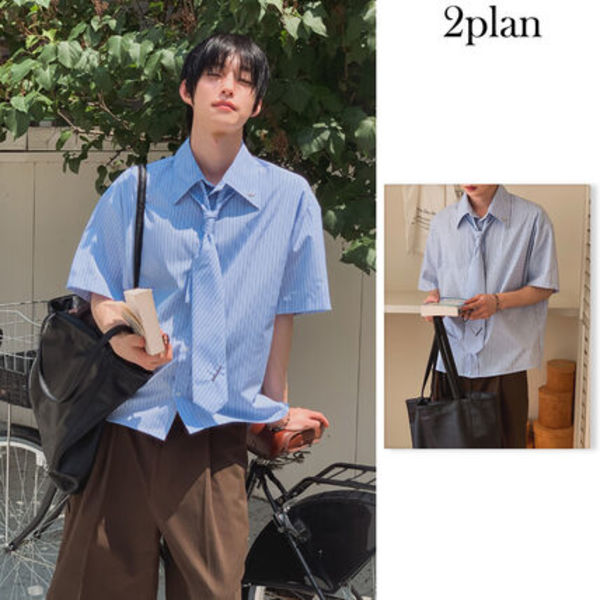 【2plan】26SS★ [PLAN MADE/MADE] Infold ST Tie S/S Shirt