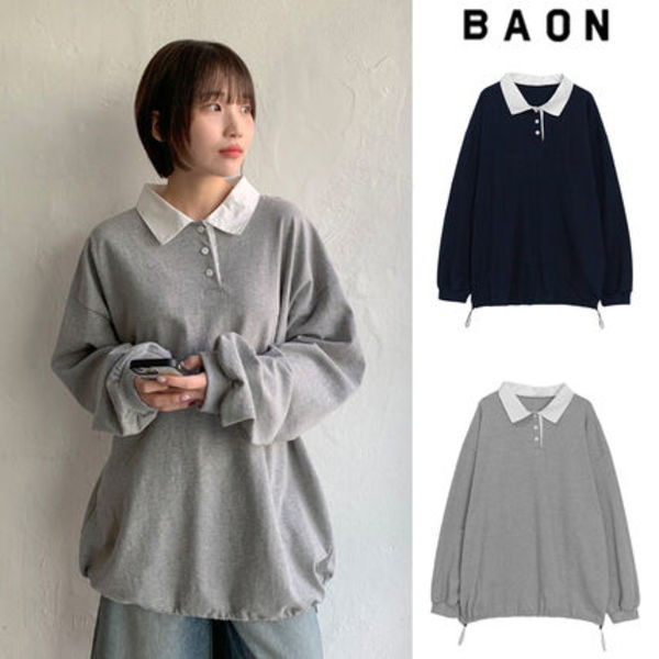 【BAON】25SS★ [BAONHAUS] Minets Over Color Collar Rugby T