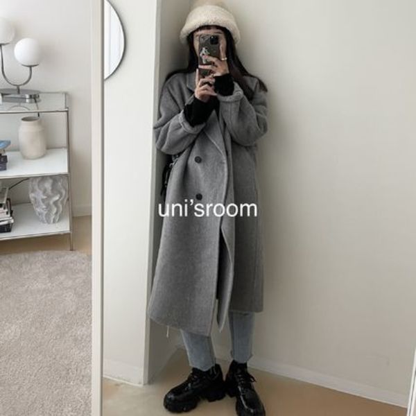 uni's room■HANDMADE ウール100%ロゼコート OT-AW24-08GR