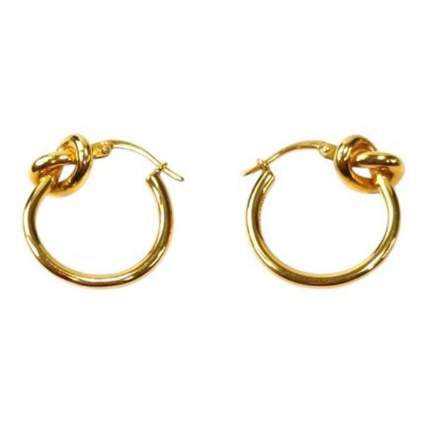 Celine ノットフープ ゴールドフィニッシュ ブラス ピアス 11802