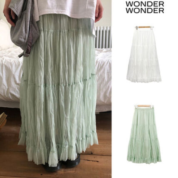 【WONDER WONDER】Fuggle Chiffon Tiered Long Skirt