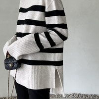 インフルエンサーが‟リアル”に着てる【ボーダーニット】|着こなしBOOK